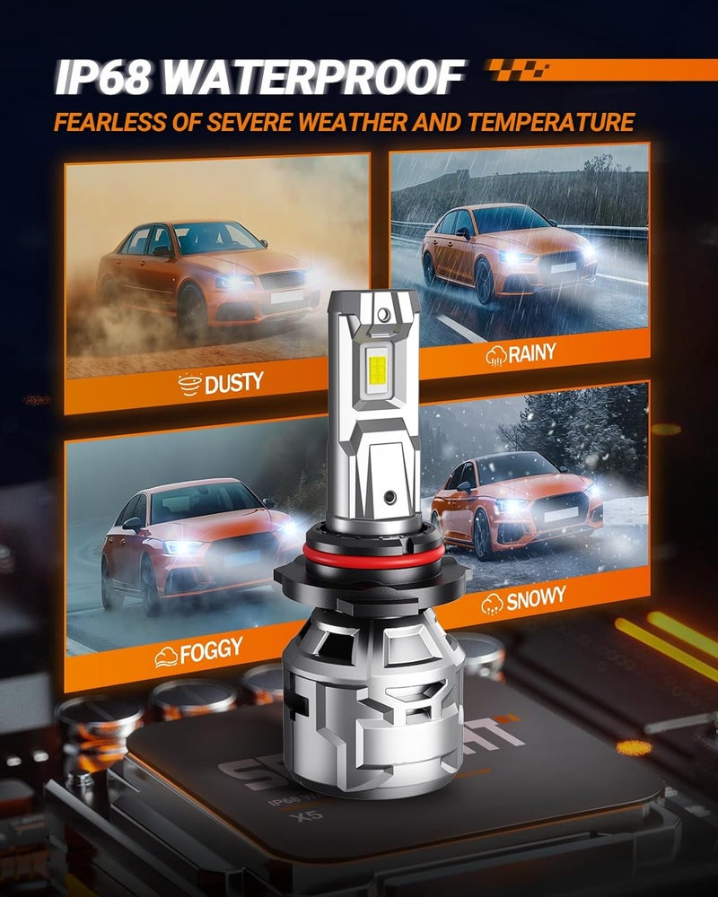 SEALIGHT 9005/HB3 30000LM Bulbs, 6500K Cool White 9005 Fog Lights with 15000RPM Cooling Fan, 60,000-hour Ultra-long Lifespan, Plug-N-Play Headlight Housings Pack of 2 - Image 4